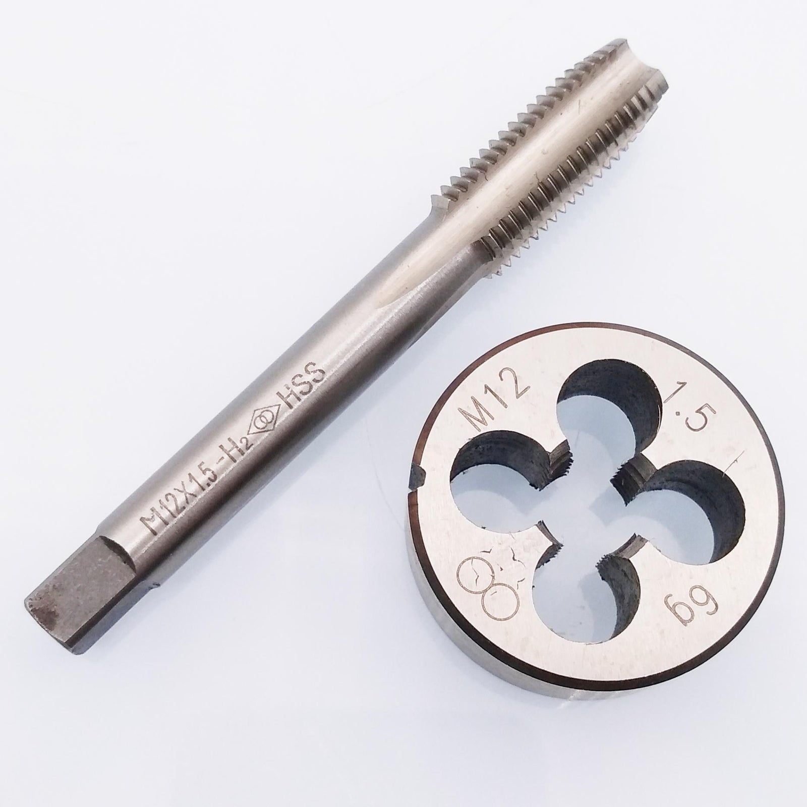 HSS M12 x 1.5mm Tap & M12 x 1.5mm Die Metric Thread Right Hand