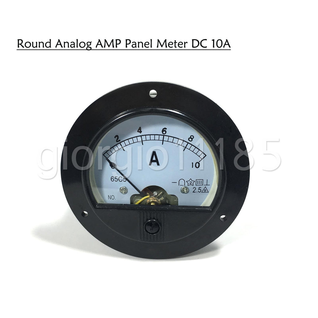 DC 0 ~ 10A Round Analog AMP Current Pointer Needle Panel Meter Ammeter