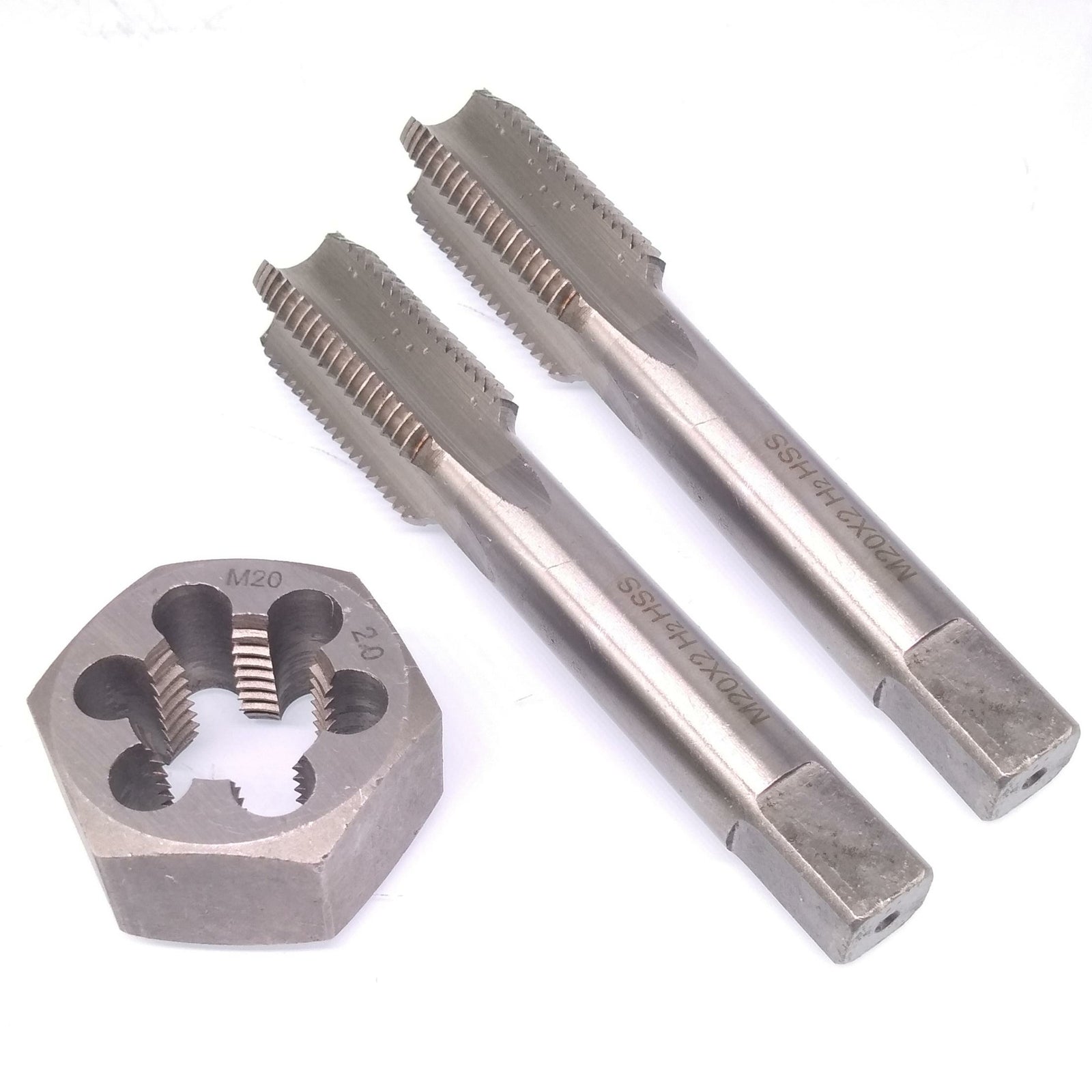 HSS M20 x 2mm Taper & Plug Tap & 20x2mm Hexagon Die Metric Thread Right Hand Set