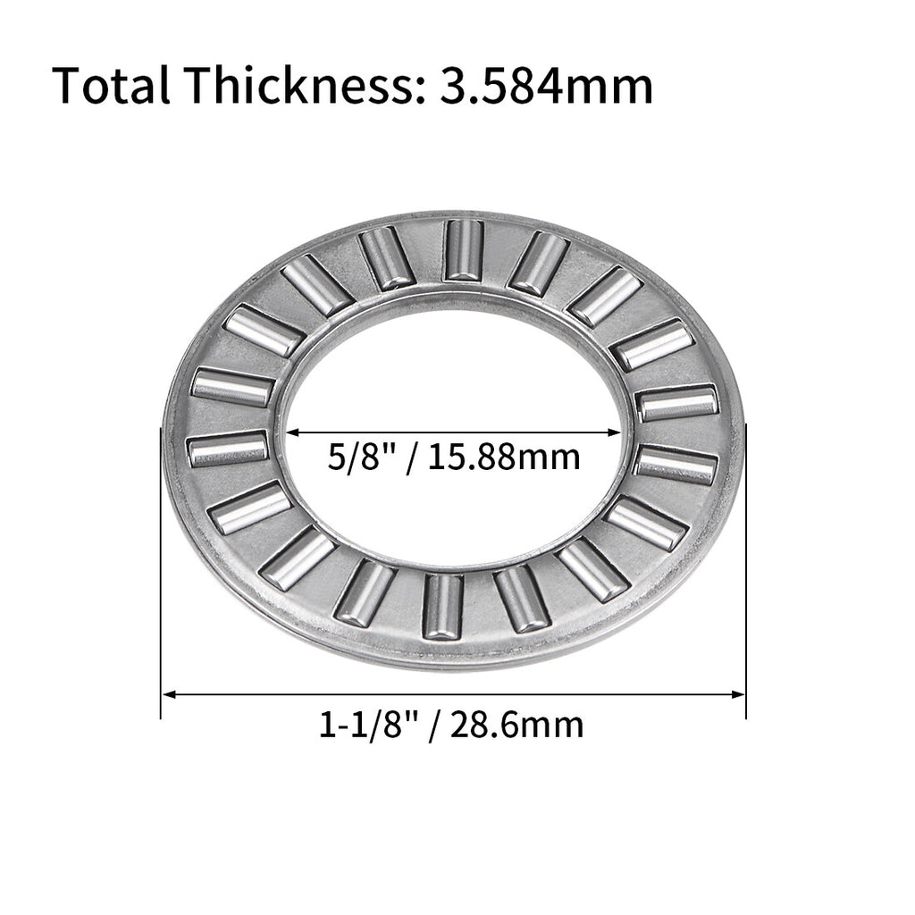 TC1018+2TRA Needle Roller Thrust Bearings with Washers 5/8"x1-1/8"x5/64"
