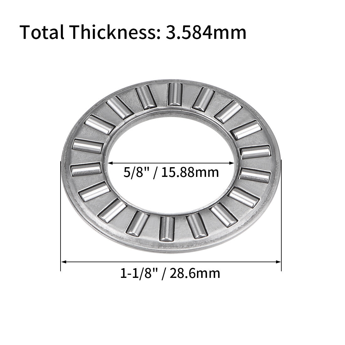 TC1018+2TRA Needle Roller Thrust Bearings with Washers 5/8"x1-1/8"x5/64"