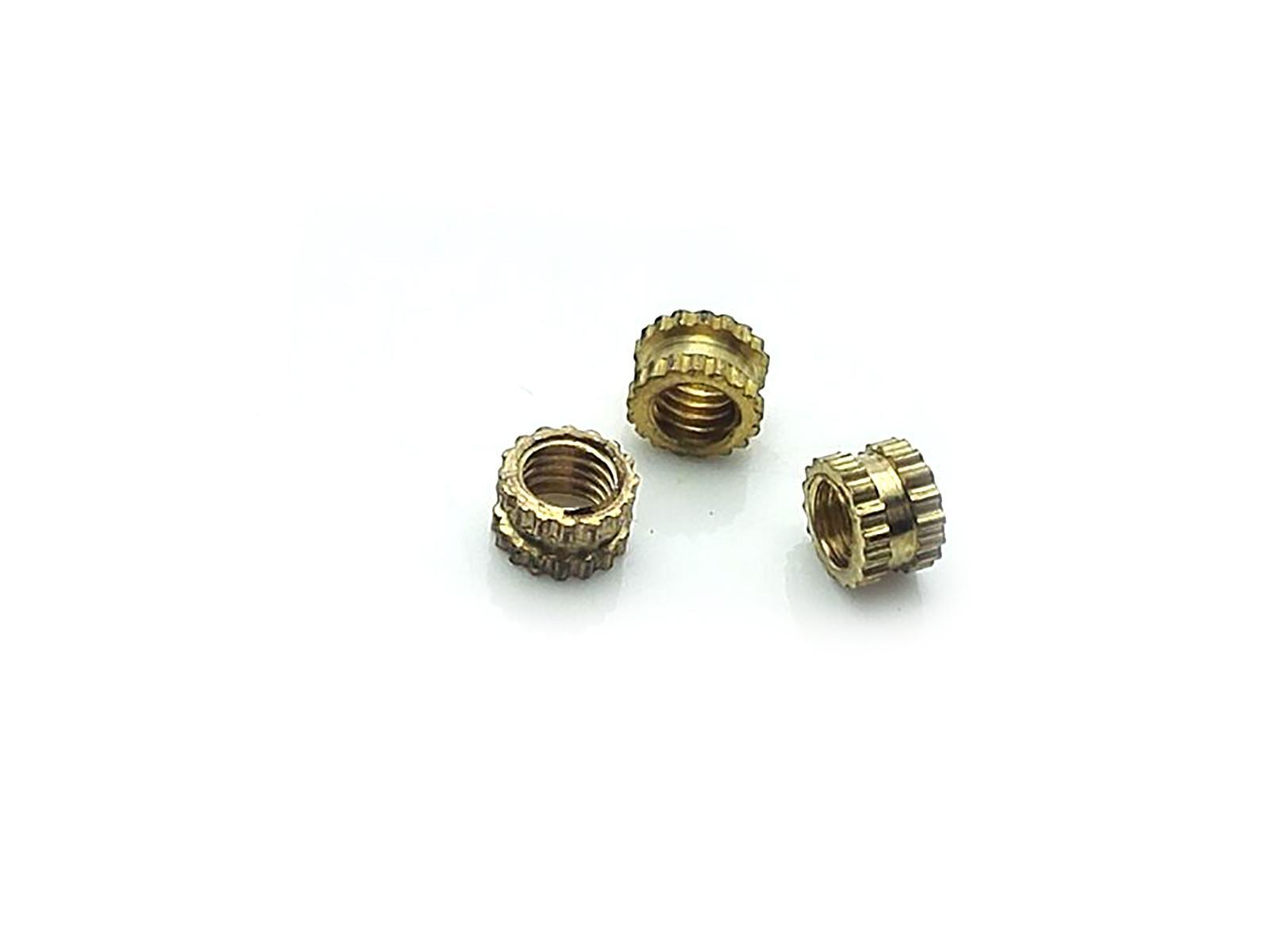 US Stock 50x M3 L3mm OD4.1mm Brass Cylinder Knurled Threaded Insert Embedded Nut