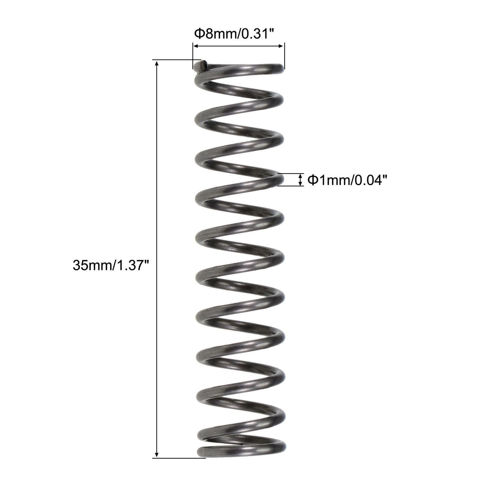 10pcs Compressed Spring,8mm OD, 1mm Wire Size,35mm Free Length,65Mn