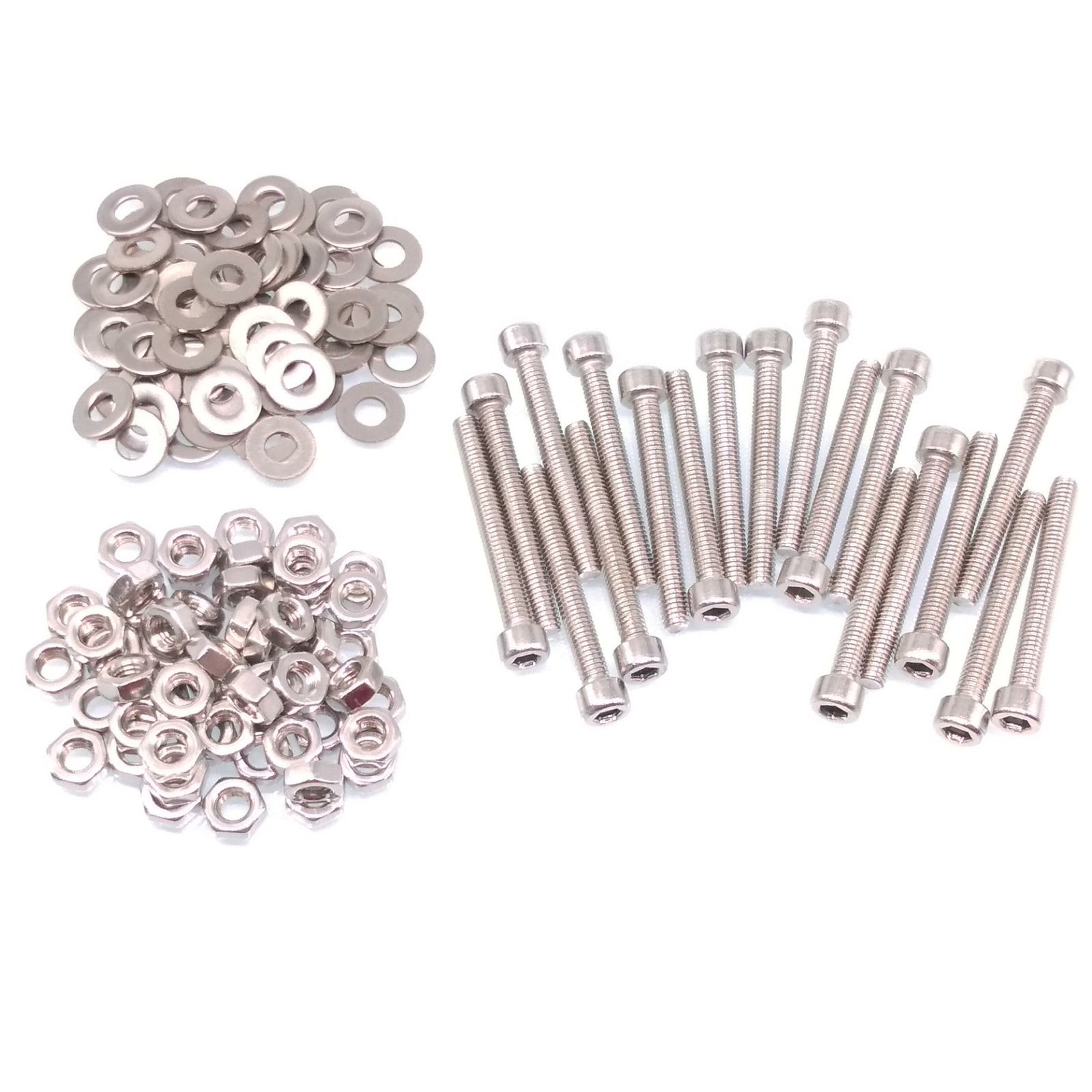 100x M3 x 25mm Socket Head Cap Screws Stainless Steel Allen Socket Nuts Washers