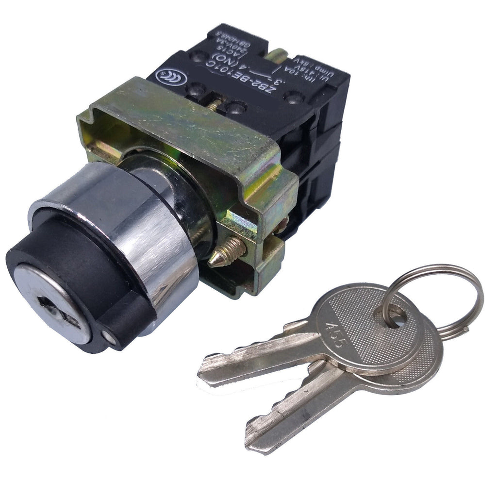 US Stock 2pcs XB2-BG33 Maintained Key 2N/O Select Selector Switch 3-Positions