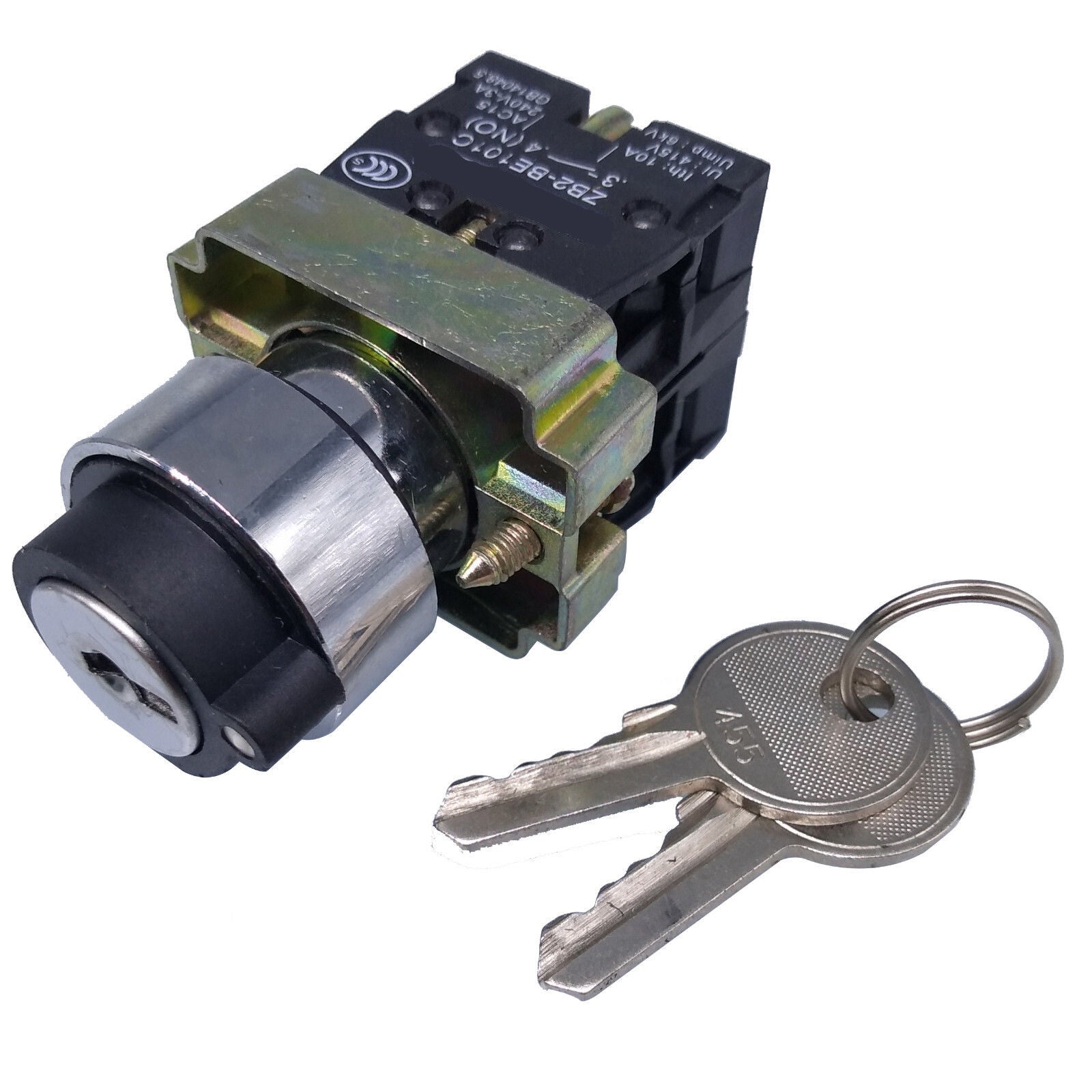 US Stock 2pcs XB2-BG33 Maintained Key 2N/O Select Selector Switch 3-Positions