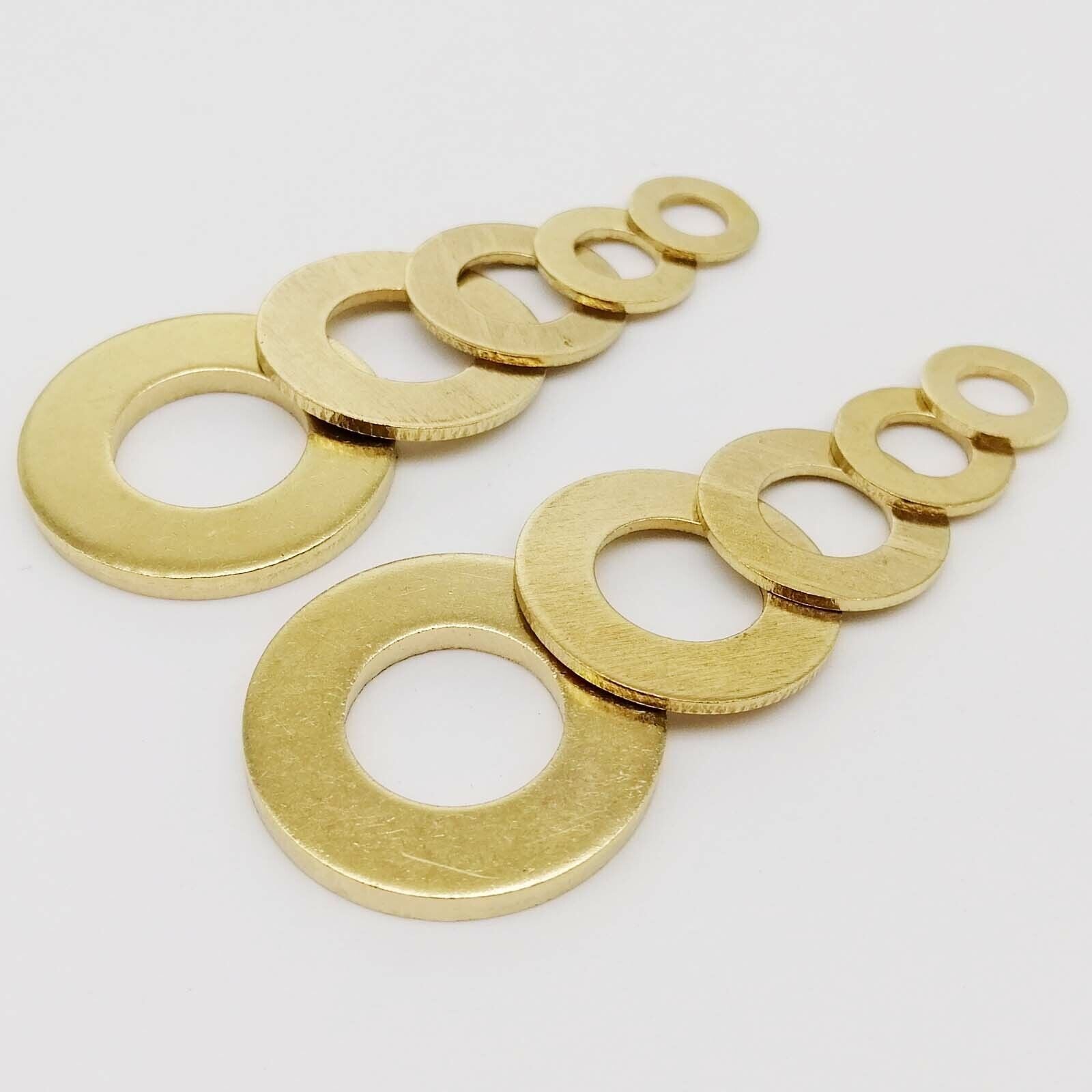 50pcs M2 x 5mm x 0.4mm Solid Brass Flat Washer Plain Gasket Pad