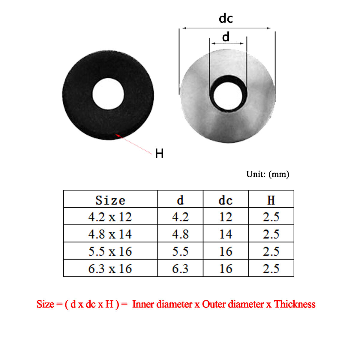 200pcs 304 Stainless Washers EPDM Rubber Sealing for Roofing Screws M4.2 x 12