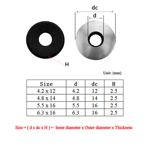 200pcs 304 Stainless Washers EPDM Rubber Sealing for Roofing Screws M4.2 x 12