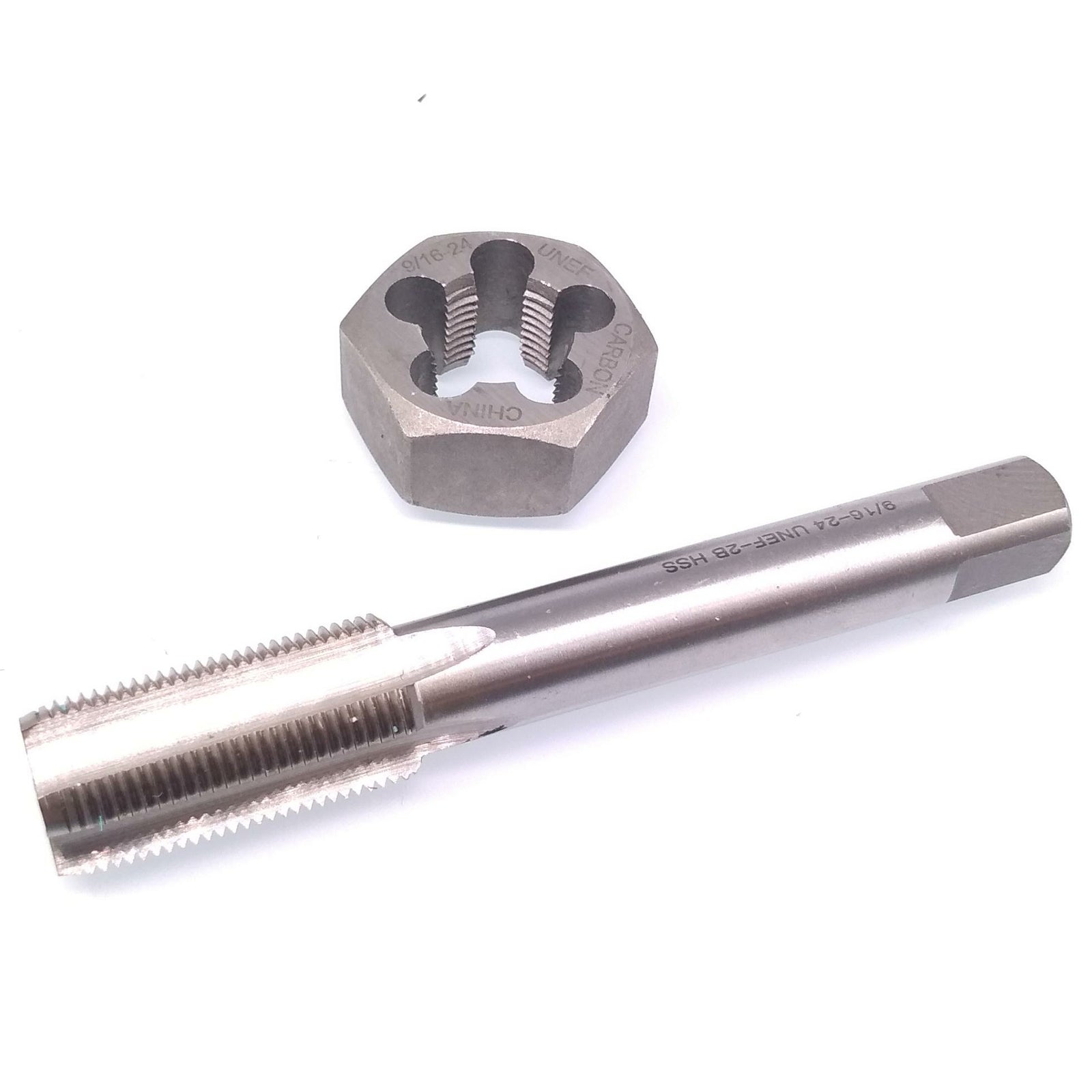 US Stock HSS 9/16-24 Tap & 9/16-24 Hexagon Die Thread Right Hand Set