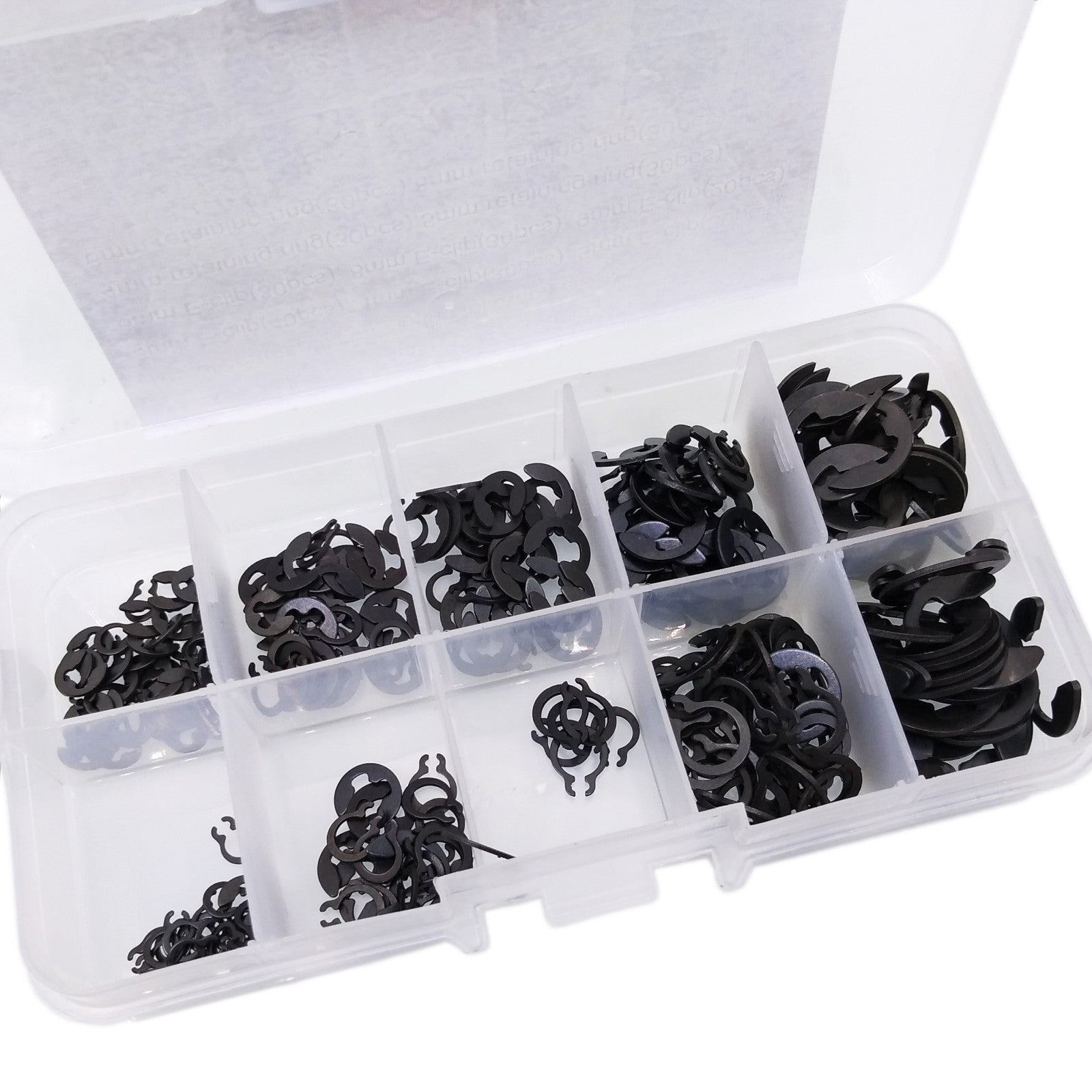 US Stock 300pcs E-Clip & Retaining Ring Assortment Kit 3mm 4mm 5mm 6mm 8mm 9mm