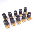 AU Stock 10 Units B10K OHM Linear Taper Rotary Dual Potentiometer POT Black Knob