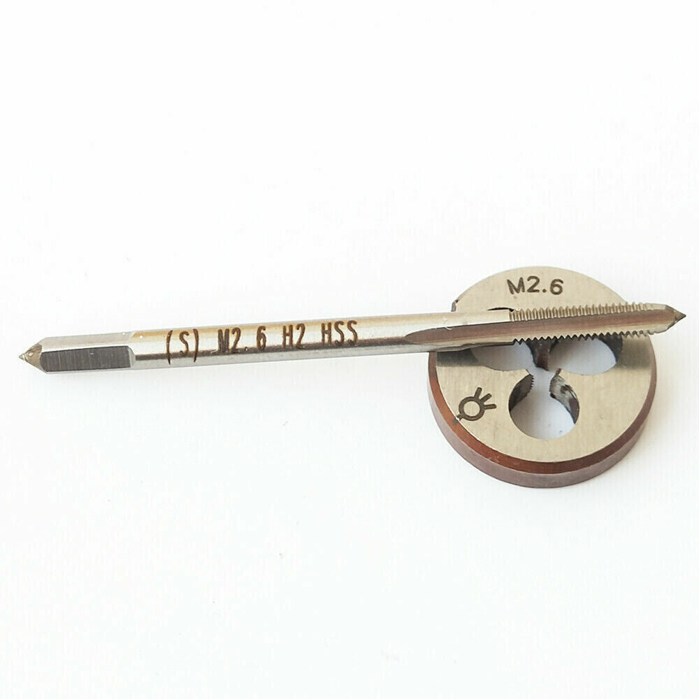 HSS M2.6 x 0.45mm Tap & M2.6 x 0.45mm Die Metric Thread Right Hand