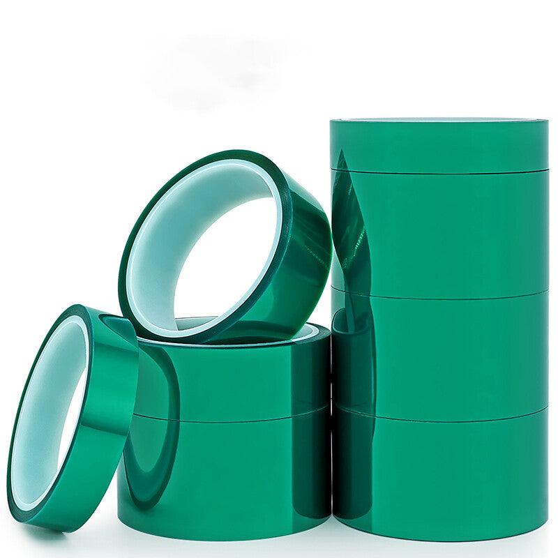 5 Roll Heat Resistant PET Green Tape High Temperature 33m(100ft)/Roll Width 30mm