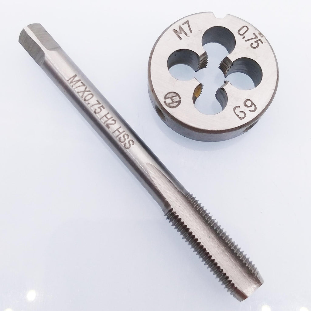 HSS M7 x 0.75mm Tap & M7 x 0.75mm Die Metric Thread Right Hand