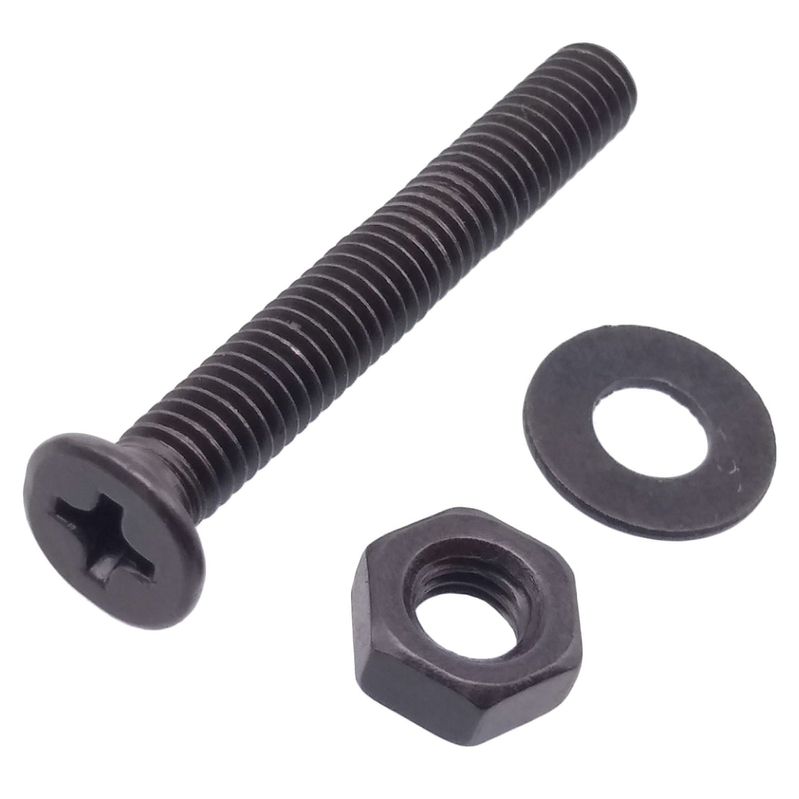 200pcs M4 x 30mm Flat Head Black Screws with Nuts Washers