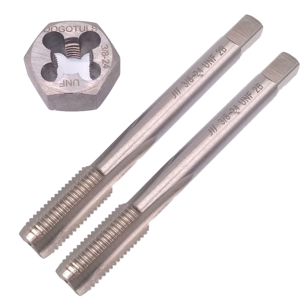 HSS 3/8-24 Taper & Plug Tap & 3/8-24 Hexagon Die Thread Right Hand Set