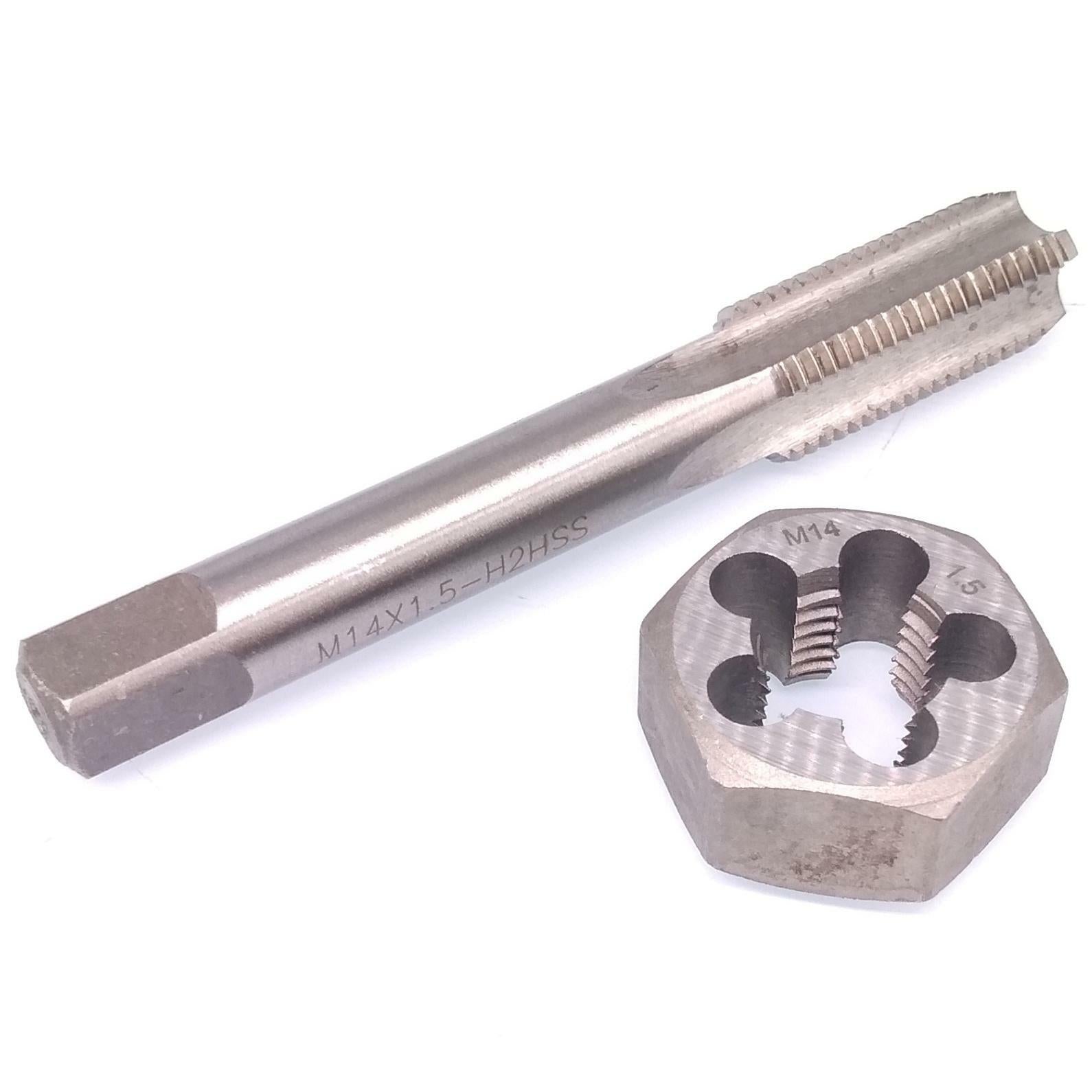 US Stock HSS M14 x 1.5mm Tap & 14x1.5mm Hexagon Die Metric Thread Right Hand Set