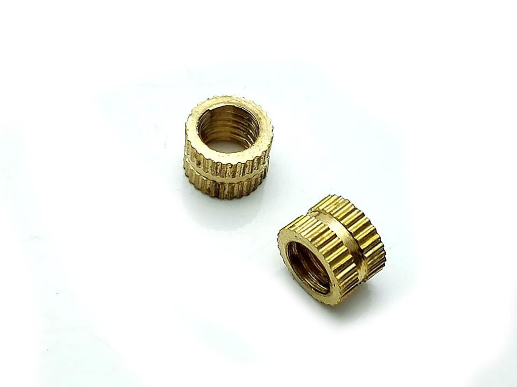 US Stock 20x M6 L6mm OD8.3mm Brass Cylinder Knurled Threaded Insert Embedded Nut