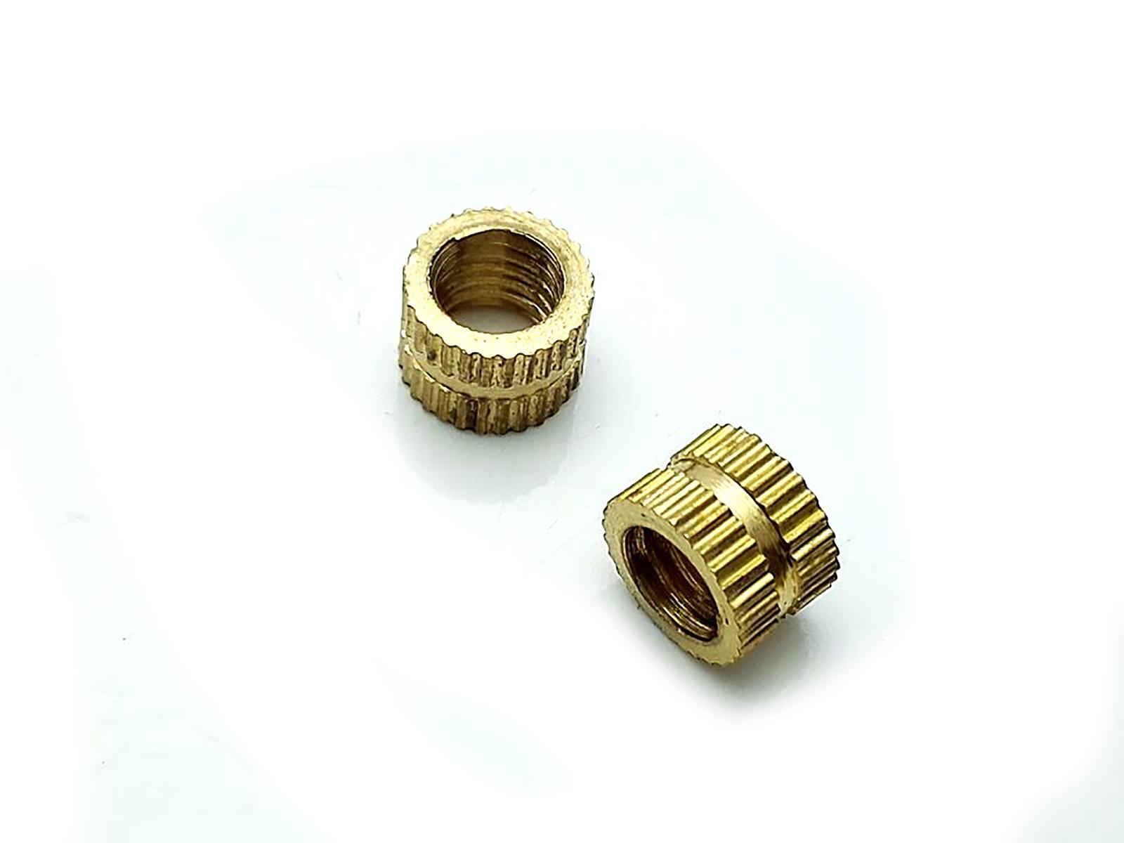 US Stock 20x M6 L6mm OD8.3mm Brass Cylinder Knurled Threaded Insert Embedded Nut