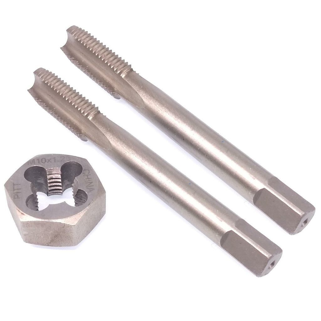 HSS M10 x 1.25mm Taper & Plug Tap & M10x1.25mm Hexagon Die Metric Right Hand Set