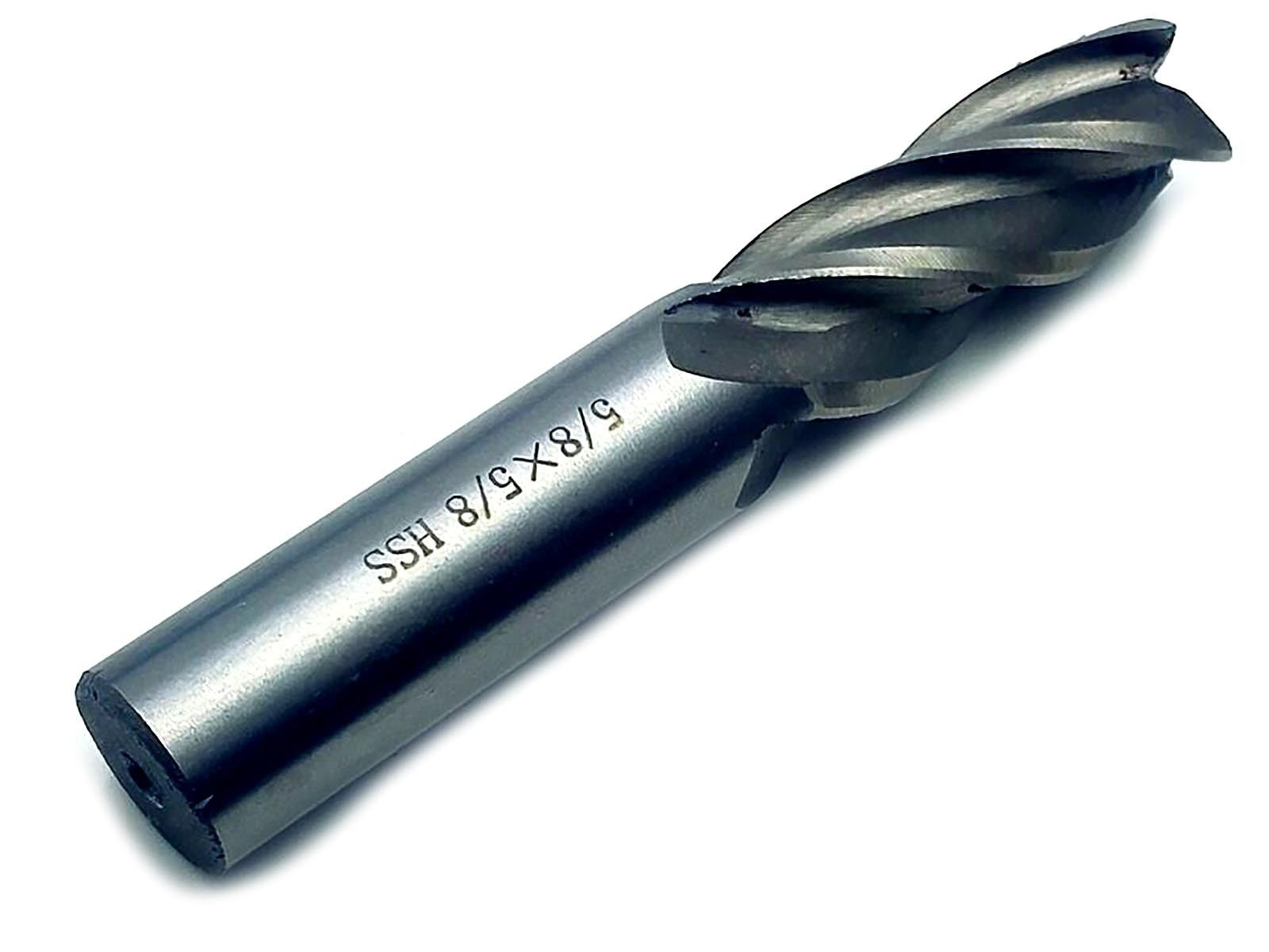 US Stock 5/8 inch Four 4 Flute HSS & Aluminium End Mill Cutter CNC Bit