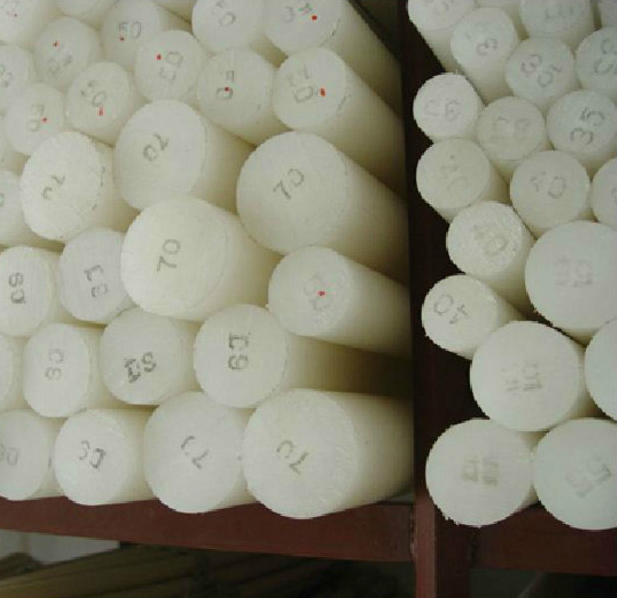 US Stock Diameter 35mm ±10% Length 13 inch UHMW PE Plastic Rod Natural White