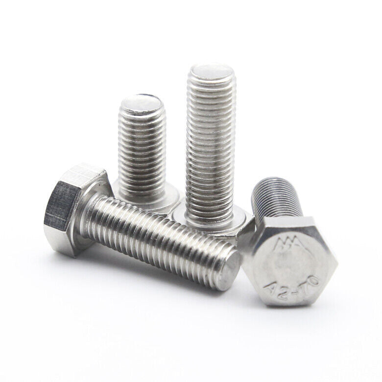 2x M9 Hexagon Bolts 304 Stainless Steel Hex Head Screws Pitch 1.25mm Length 30mm