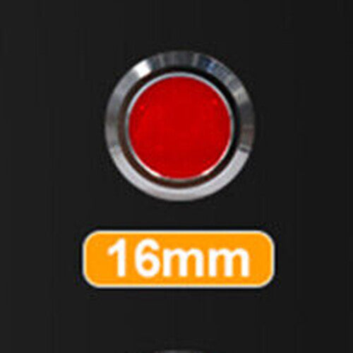 5x Waterproof 16mm Metal LED Indicator Pilot Dash Light Panel Lamp AC 9-24V Red
