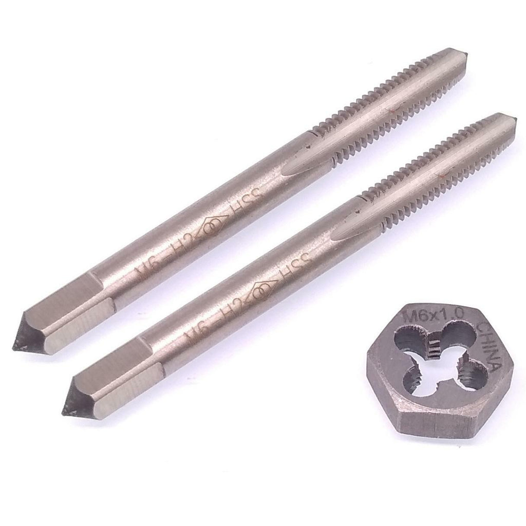 HSS M6 x 1mm Taper & Plug Tap & M6x1mm Hexagon Die Metric Thread Right Hand Set