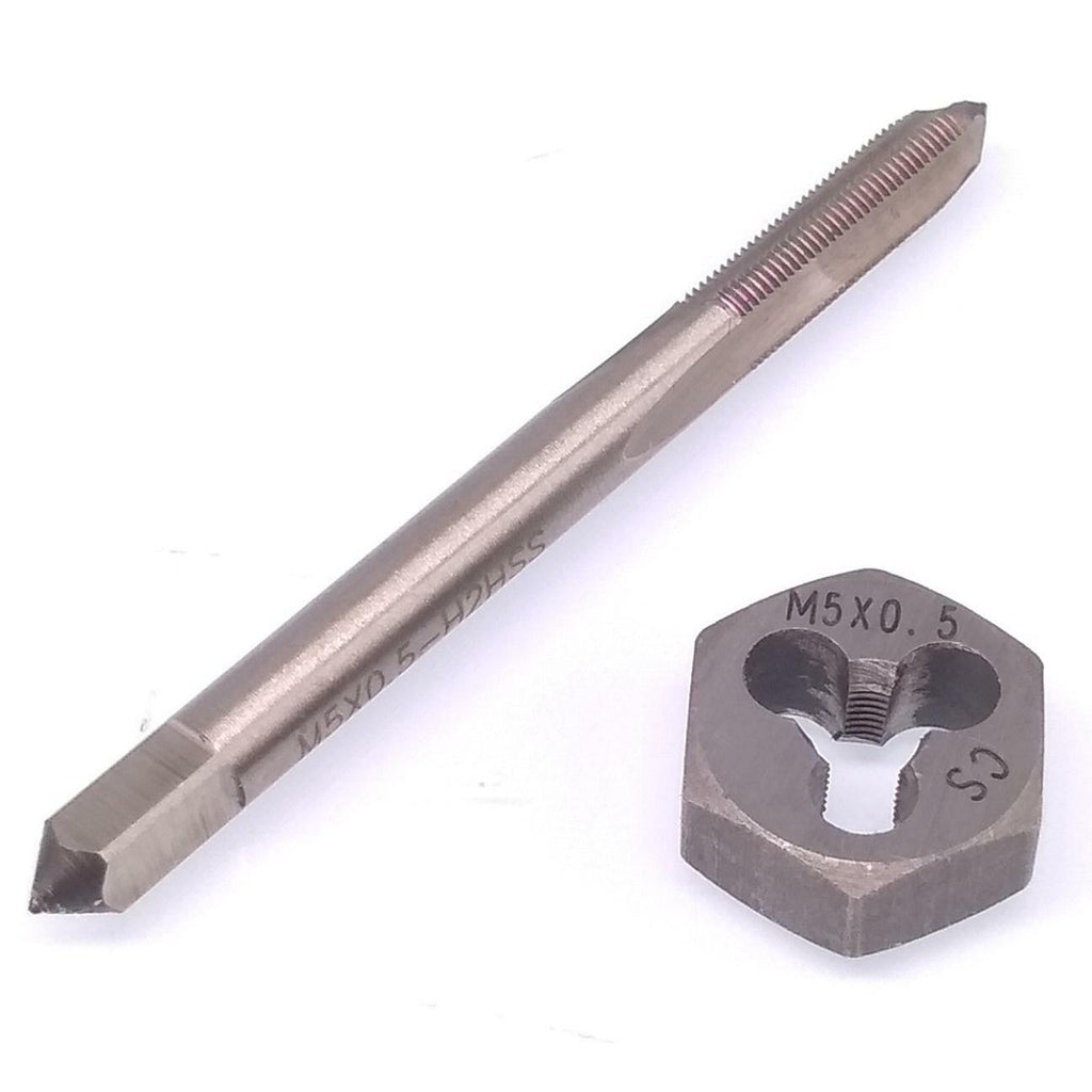 US Stock HSS M5 x 0.5mm Tap & M5x0.5mm Hexagon Die Metric Thread Right Hand Set
