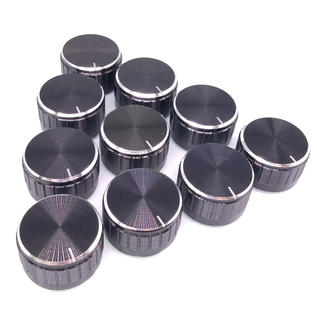 10pcs Black Aluminum Volume Control Knob Amplifier Wheel 30*17mm D-Shaft