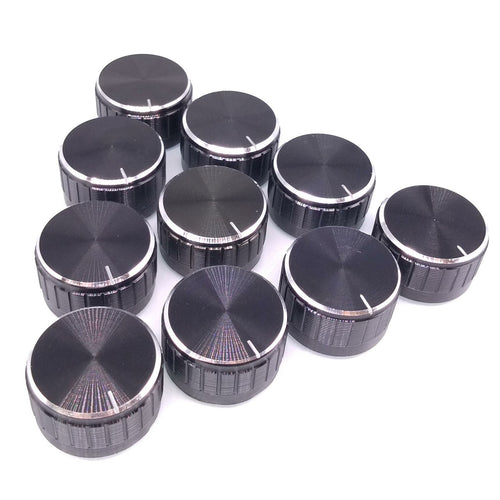 10pcs Black Aluminum Volume Control Knob Amplifier Wheel 30*17mm D-Shaft