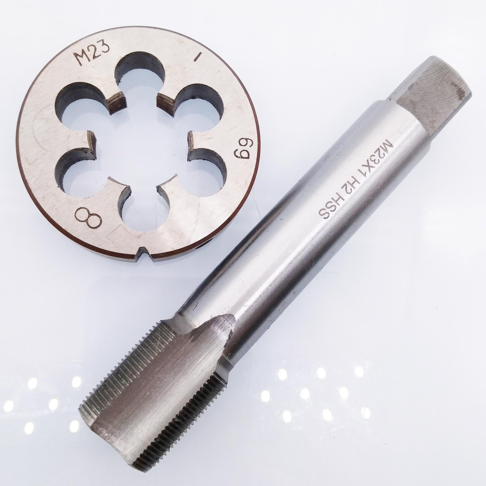 US Stock HSS M23 x 1mm Tap & M23 x 1.0mm Die Metric Thread Right Hand