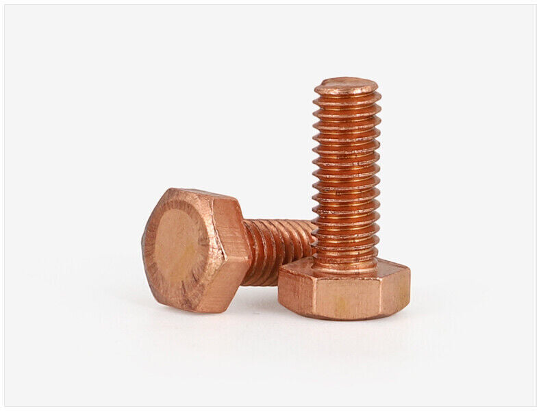 1pc 99.9% Pure Copper Cu Allen Screw Hex Head Bolt DIN933 M10 X 50mm