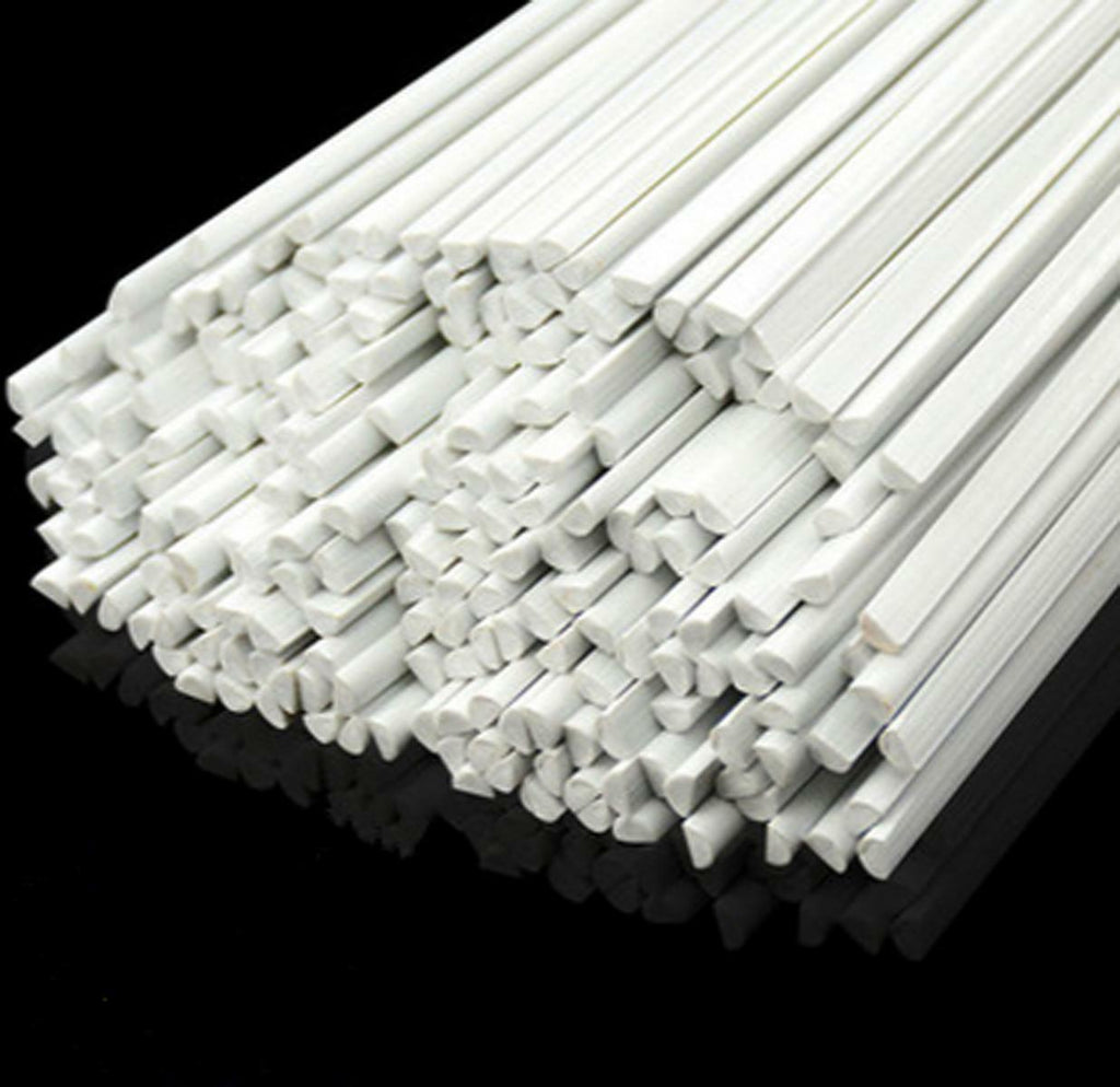 US Stock 10pcs ABS Styrene Plastic Half Round Bar Rod 4mm ±10% Dia. 9.85" White