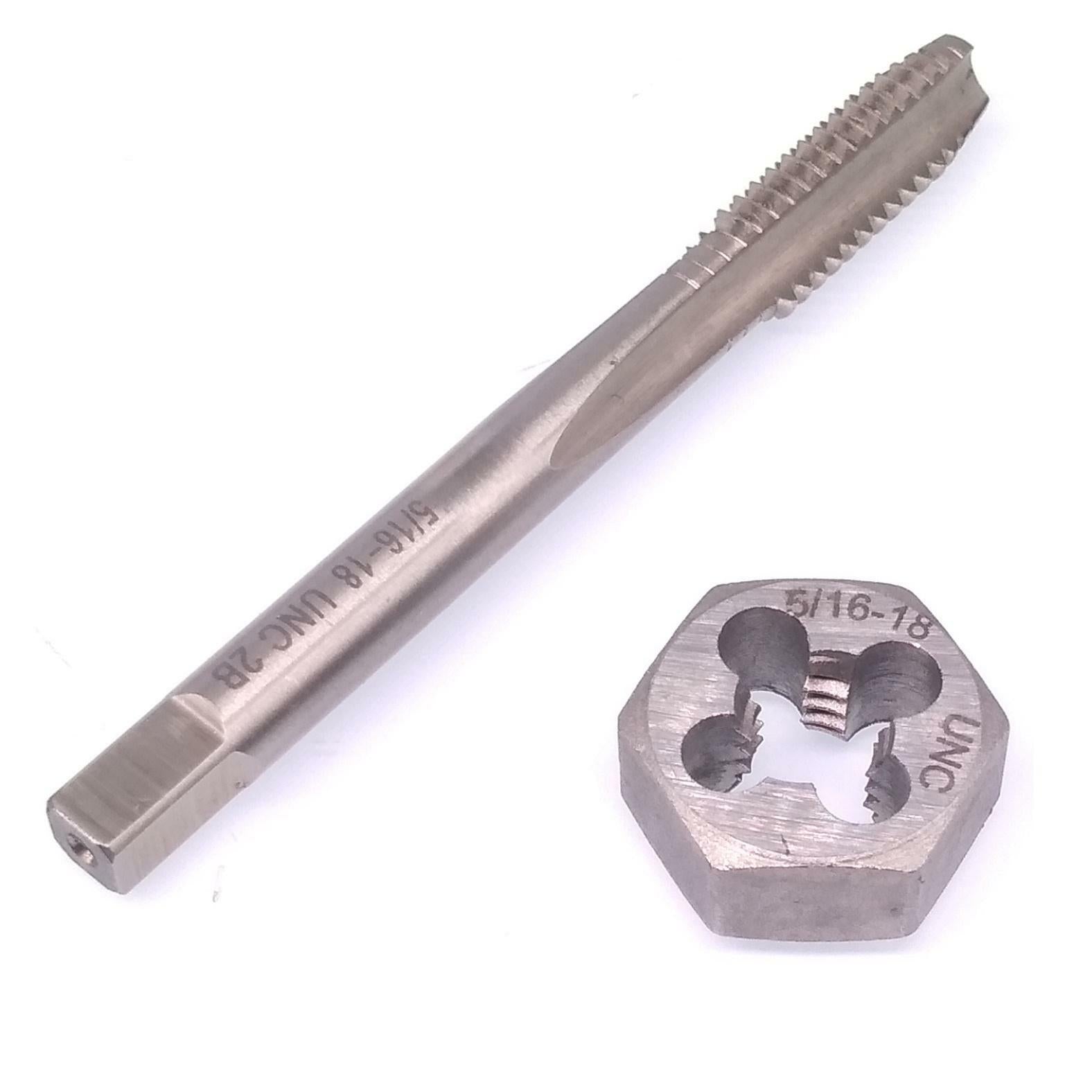 US Stock HSS 5/16-18 Tap & 5/16-18 Hexagon Die Thread Right Hand Set