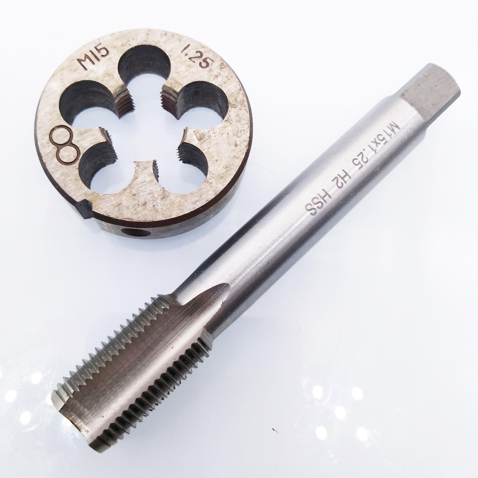 HSS M15 x 1.25mm Tap & M15 x 1.25mm Die Metric Thread Right Hand