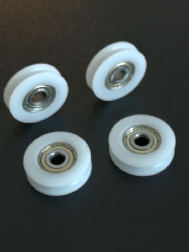 US Stock 4pcs 0524UU U Groove Flexible Ball Bearings Wheels Roller 5 x 24 x 7mm