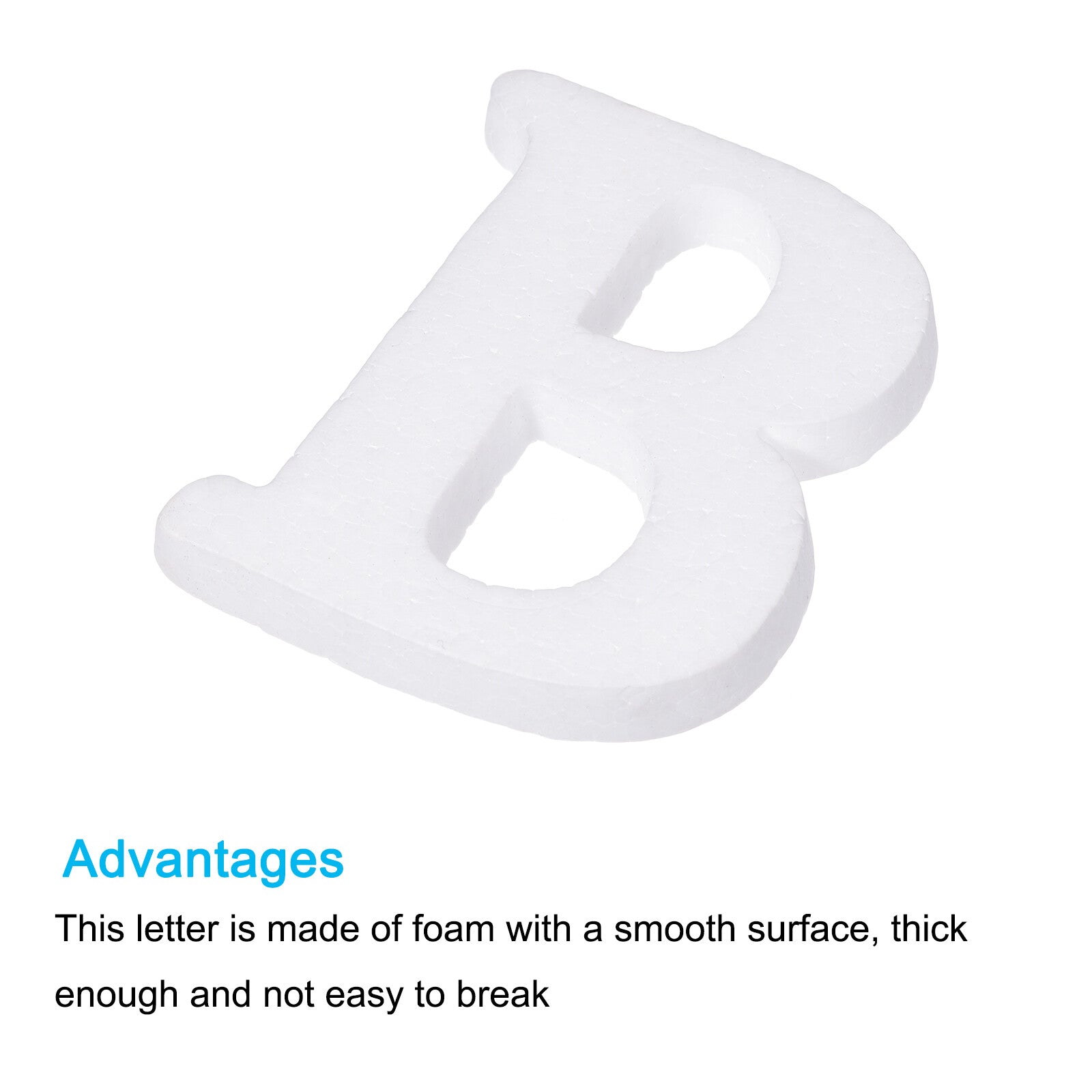 2pcs Foam Letters B Letter EPS White Polystyrene Letter Foam 100mm/4 Inch