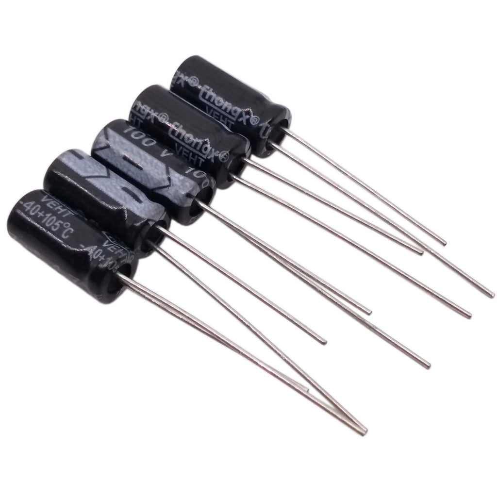 US Stock 50pcs Electrolytic Capacitors 4.7uF 4.7mfd 100V +105℃ Radial 5 x 11mm