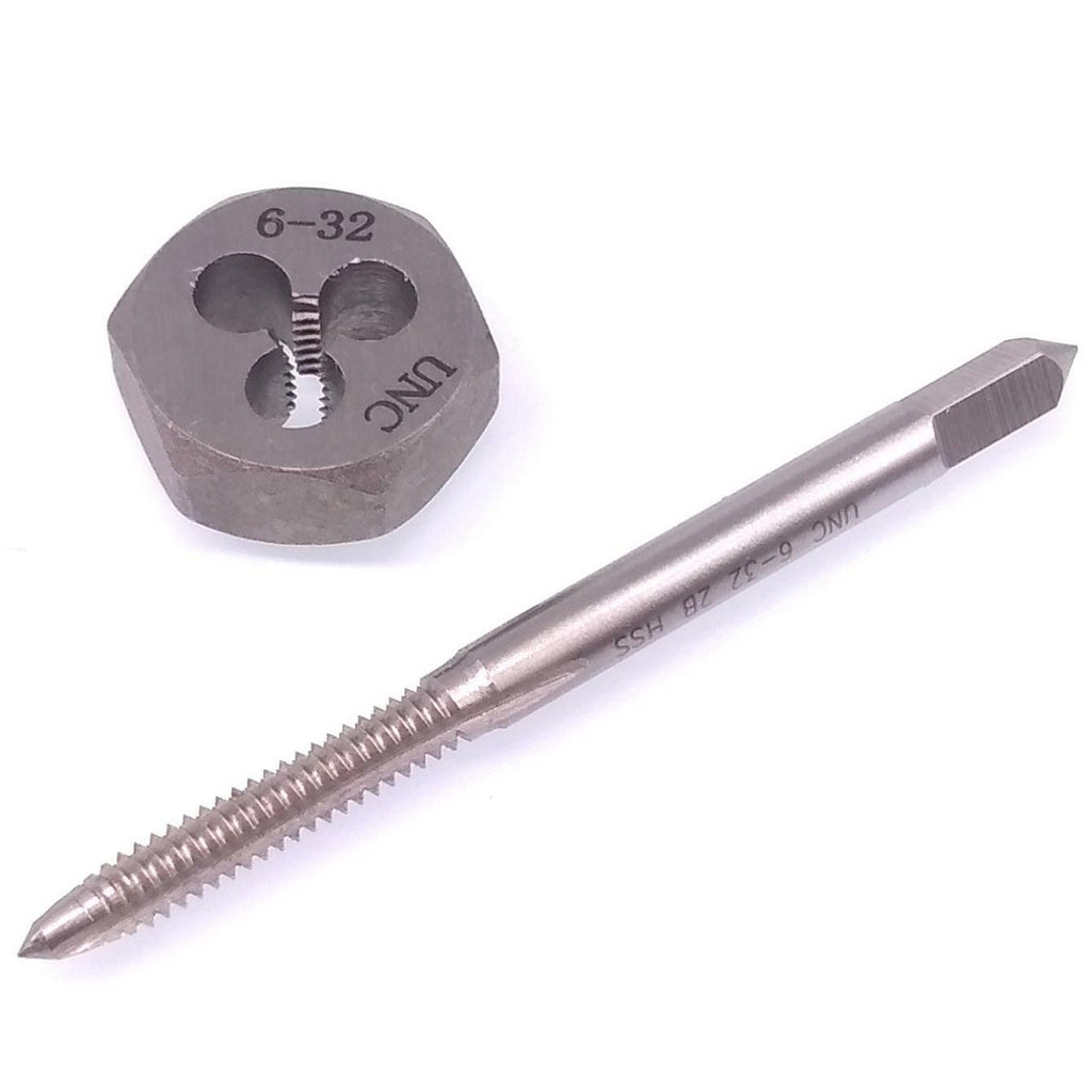 US Stock HSS 6-32 Tap & 6-32 Hexagon Die Thread Right Hand Set