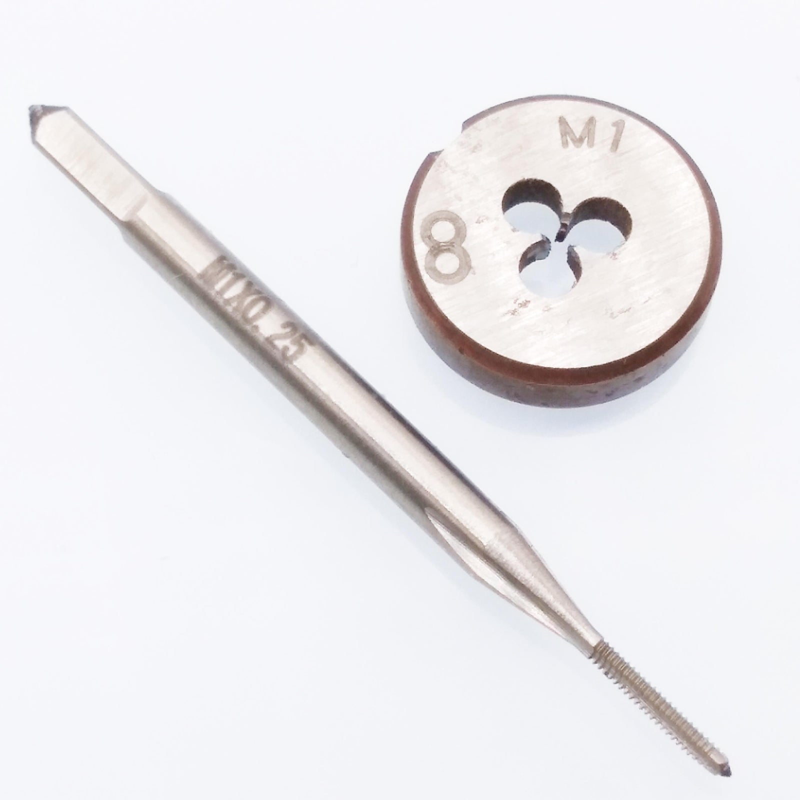 HSS M1 x 0.25mm Tap & M1 x 0.25mm Die Metric Thread Right Hand