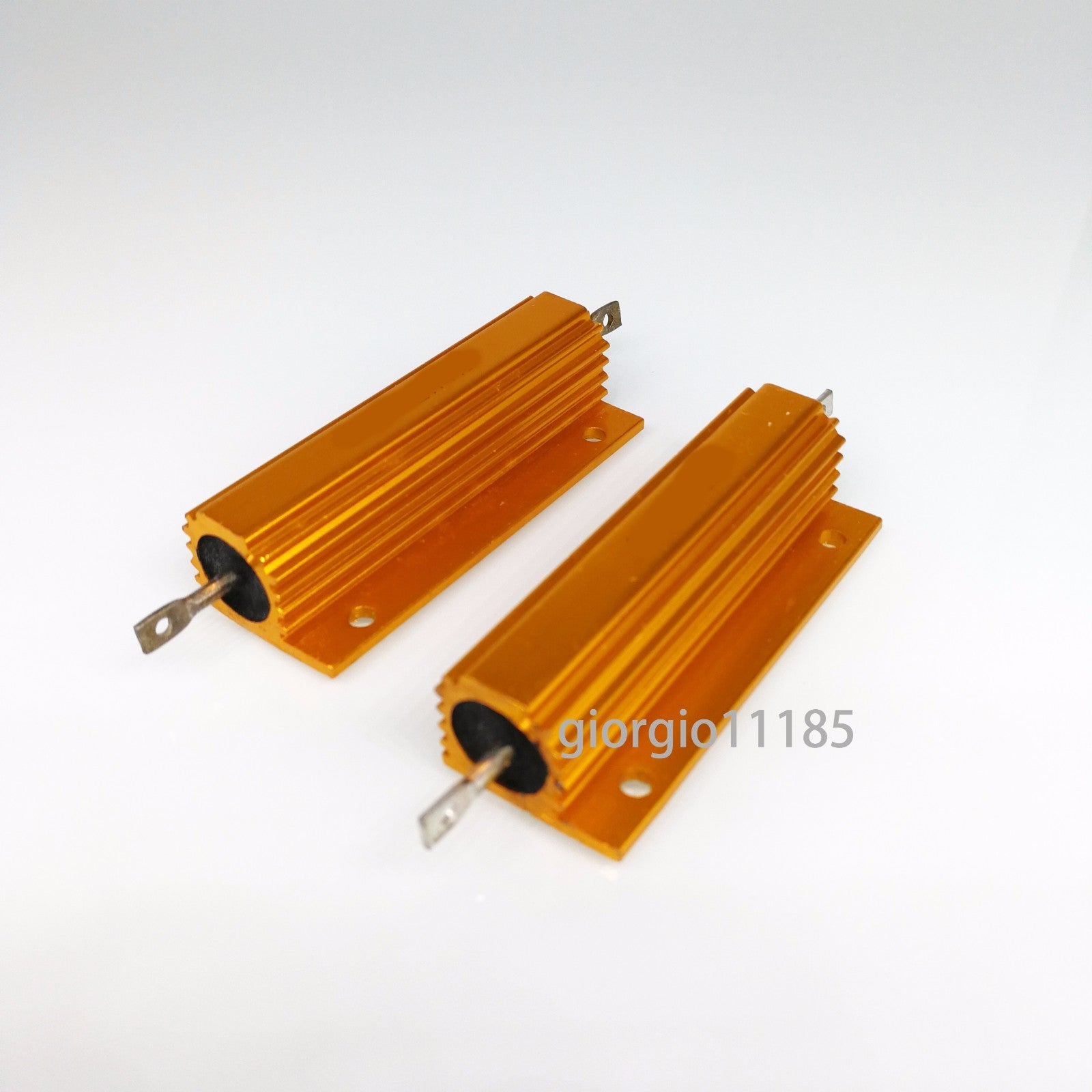 2 pcs 100K ohm 100K 100W Watt Aluminum Housed Metal Case Wirewound Resistors
