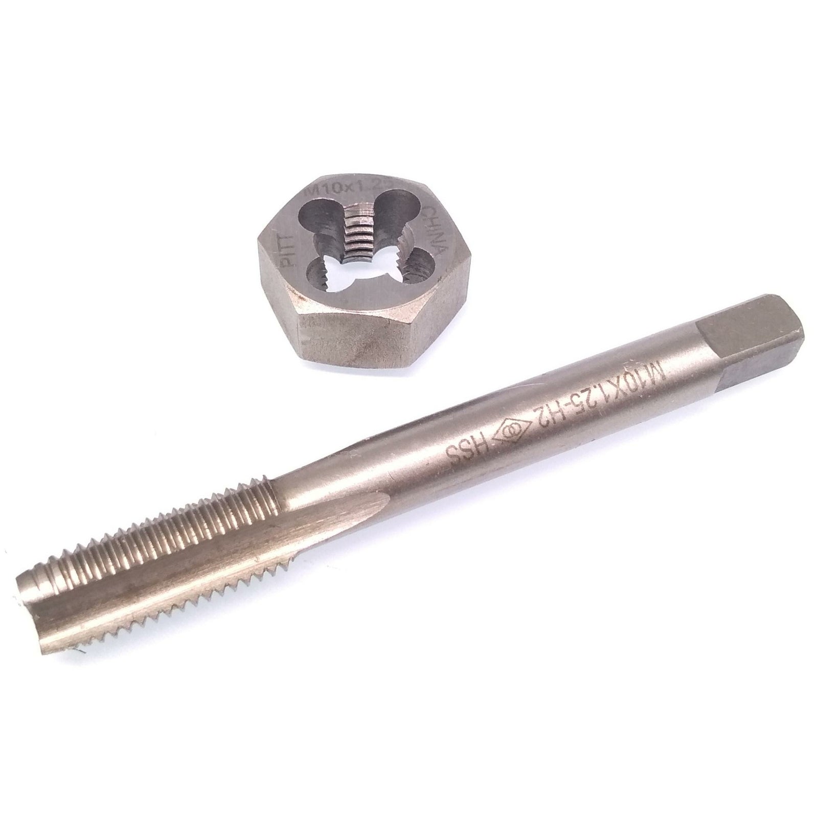 HSS M10 x 1.25mm Tap & M10 x 1.25mm Hexagon Die Metric Thread Right Hand Set
