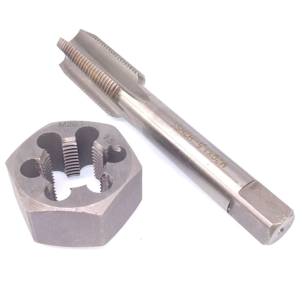 US Stock HSS M20 x 1.5mm Tap & 20x1.5mm Hexagon Die Metric Thread Right Hand Set
