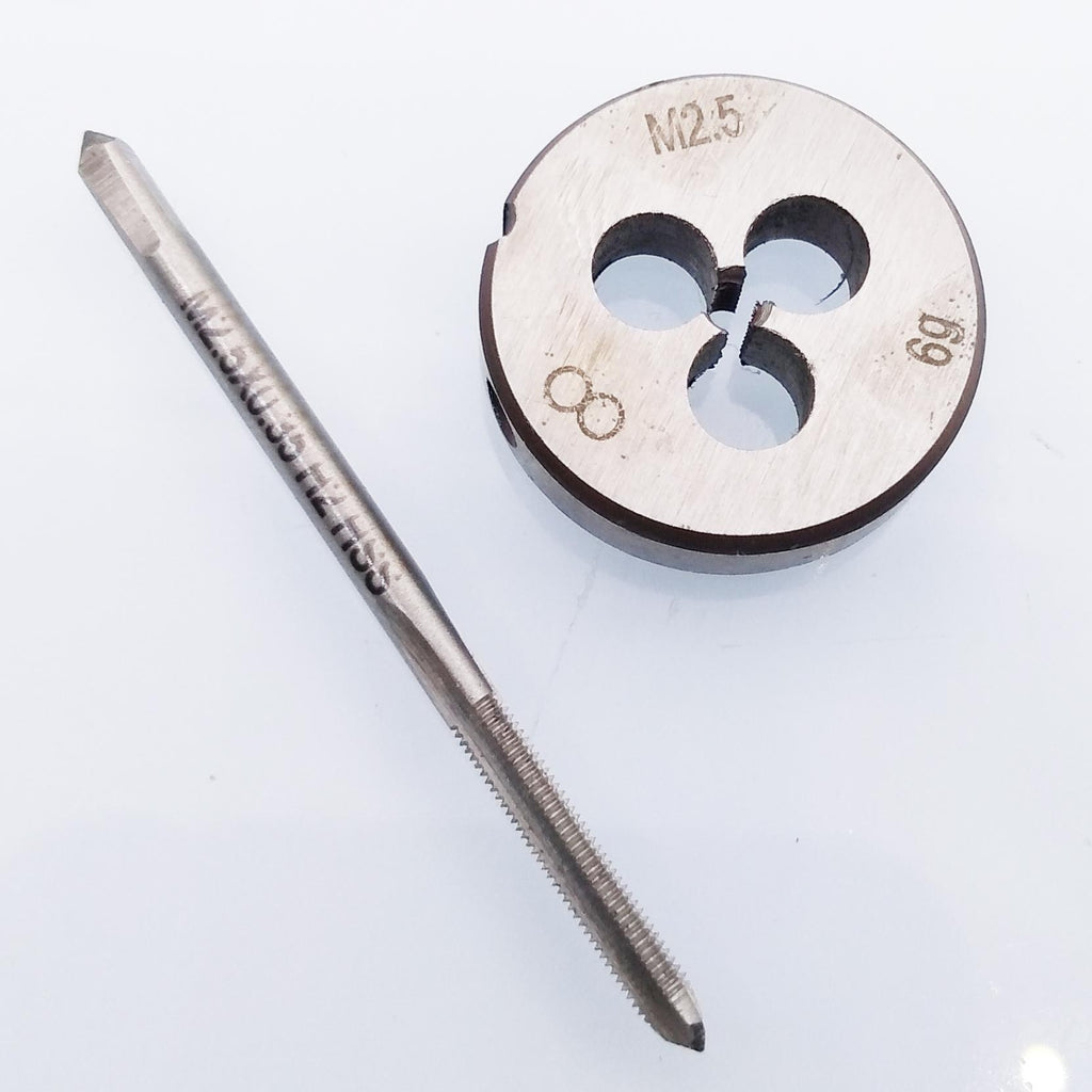 AU Stock HSS M2.5 x 0.35mm Tap & M2.5 x 0.35mm Die Metric Thread Right Hand
