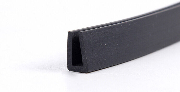 Black U-shape Rubber Edging Seal Strips for Thick 9.5-10mm Window Door Length 2m