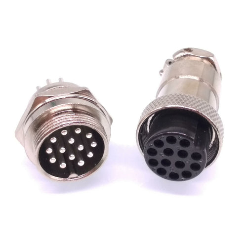1Set GX20 14Pin 20mm Panel Mounting Metal Aviation Connector Plug + Socket