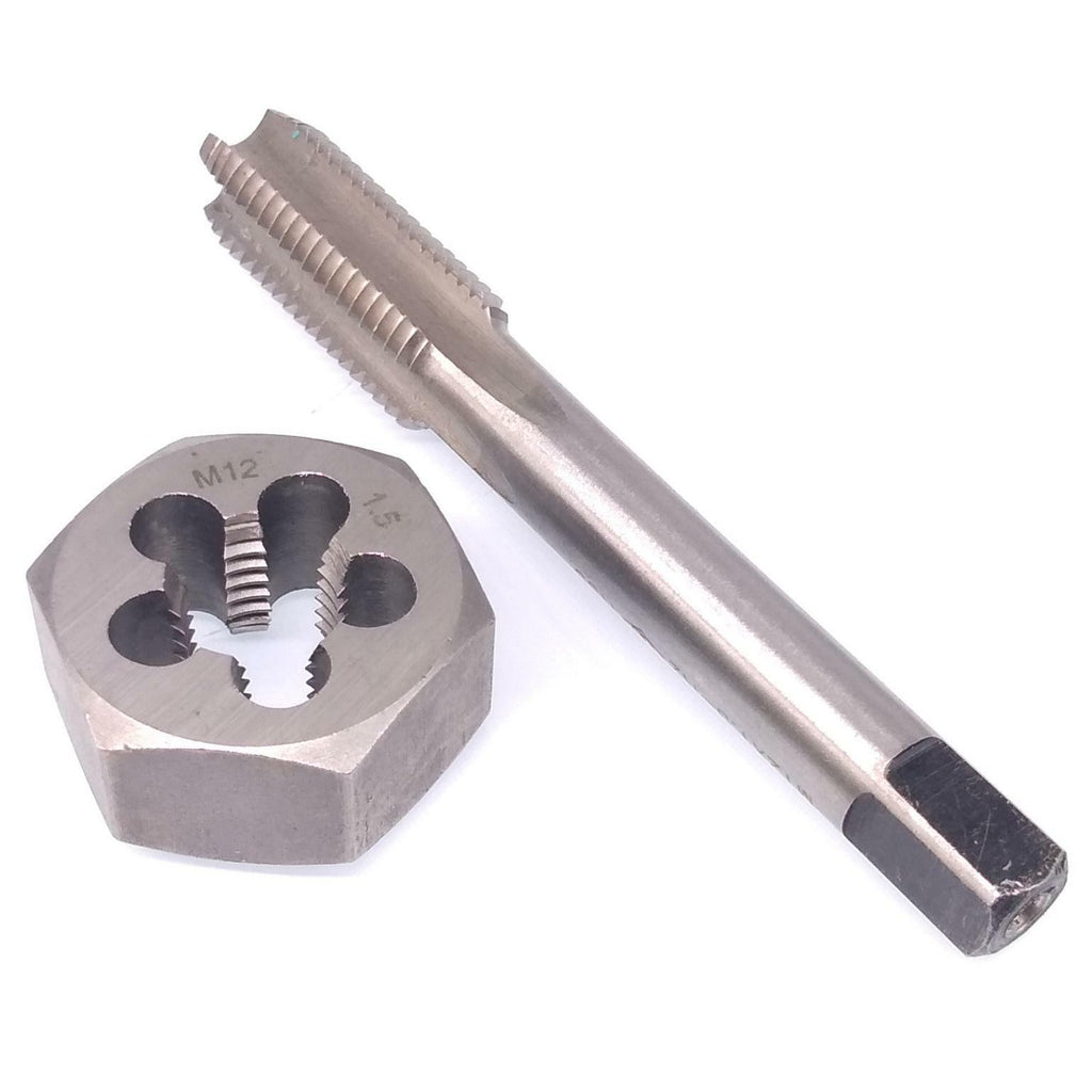 US Stock HSS M12 x 1.5mm Tap & 12x1.5mm Hexagon Die Metric Thread Right Hand Set